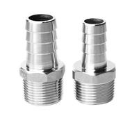 DeVow 1/8" 1/4" 3/8" 1/2" Male Thread Pipe Fitting X 6 8 10 12 Mm OD Barb Hose Tail Reducer Fitting Multi Size Stainless Steel 304(8mm OD Barb,3/8")