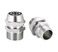 DeVow 10/50/200PCS Pneumatic Fittings PC4-M5 PC6-01 PC8-02 PC10-03 PC12-04 Straight Male Thread Nickel Plated Brass Push in Connectors