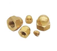 DeVow 10/ 50pcs M3 M4 M5 M6 M8 M10 M12 M14 M16 Brass Cap Hex Nuts Decorative Dome Head Cover Semicircle Acorn Nut DIN1587(10pcs,M16)