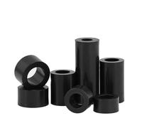 DeVow 100/20Pcs M3 M4 M5 M6 Black ABS Non-Threaded Hollowed Nylon Spacer Round Hollow Standoff Washer Board Screw(13mm(100Pcs),ID3mmxOD5mm)