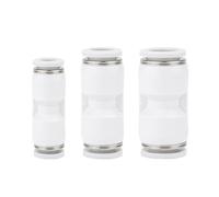 DeVow 10PCS 1/8" 1/4" 3/8" 1/2" 5/32" 5/16" Hose Tube Equal Union One Touch White Straight Air Pneumatic Push in Pipe Fitting Quick(PG3I8-10 10PCS)