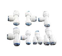 DeVow 1pcs RO Water Hose Connection Tee Y Type 1/4" 3/8" Coupling Plastic Quick Pipe Fitting Reverse Osmosis Connector(Y3-3-3)