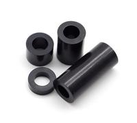 DeVow 20/10Pcs M5 M6 M8 M10 M12 Black ABS Non-Threaded Hollowed Nylon Spacer Round Hollow Standoff Washer Board Screw(8mm(20Pcs),ID10mmxOD16mm)
