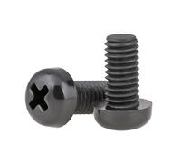 DeVow 200-1000pcs/bag M2 M2.5 M3 M4 M5 Black White Nylon Plastic Insulation Cross Recessed Round Pan Head Screw(Black,M3X6 1000pcs)
