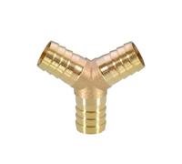 DeVow 4 5 6 8 10 12 14 16 25mm Hose Barb Reudcer Y Shaped 3 Ways Brass Pipe Fitting Splitter Coupler Adapter Connector Water Gas Oil(10-6-10MM_1 PC)