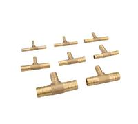 DeVow 4/6/8/10/12/14/16/19/25mm Hose Barb Tail Tee 3 Ways Reudcing Brass Pipe Fitting Splitter Coupler Adapter Connector Water Gas Oil(10-10-10mm Bigger)