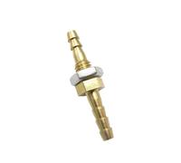 DeVow 4mm Hose Barb Equal Bulkhead Brass Barbed Tube Pipe Fitting Coupler Connector Adapter(4mm with 304 nut)