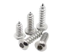 DeVow 5-50pcs M2 M2.5 M3 M4 M5 M6 304 Stainless Steel Pan Round Head Hexagon Socket Self Tapping Screws Wood Screw(6mm,M2 50pcs)