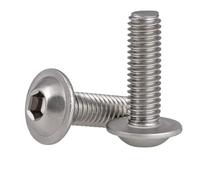 DeVow 50pcs-20pcs M3 M4 M5 M6 M8 A2 Stainless Steel 304 Half Round Button Flange Head With Washer Inner Hex Socket Allen Screws Bolt(14mm,M8 20pcs)