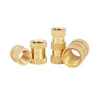 DeVow 50pcs/lot M2 M2.5 M3 M4 M5 M6 M8 Brass Knurled Thread Inserts Nuts(Length 4mm,M2.5x OD3.5mm (50pcs)