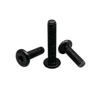 DeVow Black 304 A2 Stainless Steel Allen Hex Hexagon Socket Large Flat Head Furniture Rivet Screw Connect Joint Bolt M2 M3 M4 M5 M6 M8(25mm,10pcs M5)