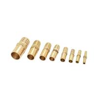 DeVow Brass Straight Hose Pipe Fitting Equal Barb Gas Copper Barbed Coupler Connector Adapter Reducing Joint 8mm 10mm 12mm 14mm 19mm(8MM-16MM_1 PCS)