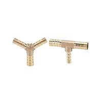DeVow Hose Barb 4mm 5mm 6mm 8mm 10mm 12mm 14mm 16mm 19mm Tee Type Reducing Brass Barbed Pipe Fitting Reducer Coupler Connector Adapter(T 12-8-12mm OD)