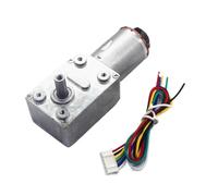 DeVow JGY-370B DC 6V 12V 24V High Torque Worm Gear Motor With Hall Encoder(Double shaft,2RPM_24V)