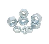 DeVow Left Hand Thread Hex Nut Carbon Steel Black And White Fine Metric M3 M4 M5 M6 M8 M10 M12 M14 M16 M18 M20(WHITE,M12x1.25 (5pcs))