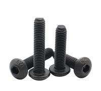DeVow M1.6 M2 M2.5 M3 M4 M5 M6 M8 Grade12.9 Black Steel Hex Knob Hexagon Socket Round Button Head Screw 100/50/20/10/5Pcs L=3-100mm(22mm,M2.5(50PCS))