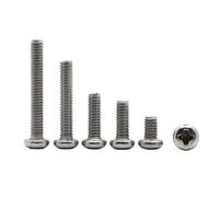 DeVow M1 M1.2 M1.4 M1.6 M2 M2.5 M3 M4 M5 M6 M8 Stainless Steel Cross Recessed Machine Screw Bolts(16mm,M2.5 50pcs)