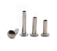 DeVow M2 M2.5 M3 M4 M5 A2 304 Stainless Steel Oval Head Semi-Tubular Rivets Round Head Half Hollow Shank GB873(M4 10pcs,5mm)