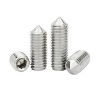 DeVow M2 M2.5 M3 M4 M5 M6 M8 M10 M12 304 Stainless Steel Hex Hexagon Socket Set Screw Cone Point Grub Screw(25mm,M8-10pcs)
