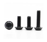 DeVow M2 M2.5 M3 M4 M5 M6 Stainless Steel/Black Steel DIN967 Cross Pan Round Head With Washer Padded Collar Screw Bolts(Black Carbon Steel,8MM_M2 50PCS)