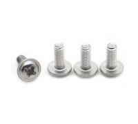 DeVow M2 M2.5 M3 M4 M5 M6 Stainless Steel/Black Steel DIN967 Cross Pan Round Head With Washer Padded Collar Screw Bolts(304 Stainless Steel,8MM_M2 50PCS)