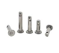 DeVow M3 M4 M5 M6 M8 M10 304 Stainless Steel GB882 Dowel Pin Flat Head Cylindrical Pin With Hole(M8 2pcs,80mm)