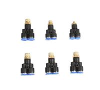 DeVow M5 1/4" 1/8" 1/2" 1/8" BSP Male Y Shape X 4/6/8/10/12/14/16mm Pneumatic 3 Way Push in Air Tool Connector Quick Release Fitting(PX 4-M5)