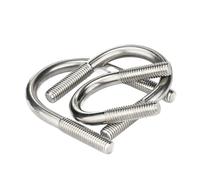 DeVow M6 M8 304 Stainless Steel U-clamps U-bolts Screw Fixing Bolt Clamps Pipe Clamps Square Clamps(M6x33-10pcs)