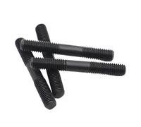 DeVow M8 M10 M12 M14 M16 Grade 8.8 High Strength Black Carbon Steel Rod Double Thread Screw GB901 Stud Screws Rod Stud Bolts(M10 170(5pcs))