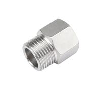 DeVow NPT BSP Female to Male Thread 304 Stainless Steel High Pressure Socket Pipe Fitting Adapter Coupler(F BSPP1I2-M NPT1I4)