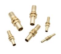 DeVow Pipe 6 8 10 12 14 16mm Hose Barb Bulkhead Brass Barbed Tube Pipe Fitting Coupler Connector Adapter for Fuel Gas Water Copper(14mm)