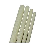 DeVow Plastic Nylon Threaded Rods Bars Studding M4 M5 M6 M8 M10 M12 M16 M20 M22 M24 M27 M30 M36 M40(M30x3.5x150mm 1pc)