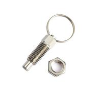DeVow Stainless Steel Index Plungers M6 M8 M10 M12 M16 Zinc Plated Hand Retractable Spring Locating Indexing Ring Plungers(M6-3 SS 4PCS)