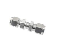 DeVow Stainless Steel Straight Bulkhead Connector 6mm 8mm 10mm 1/4 3/8 1/2 Equal OD Pipe Double Ferrule Compression Fitting SS 304(12.7mm OD Tube)