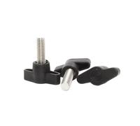 DeVow T-Handle Screw 2/4pcs M4 M5 M6 M8 304 Stainless Steel Plum Bakelite Hand Tighten/Butterfly Plastic Head Knob(15mm (4pcs),M5 (Head 36mm))