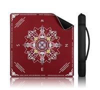 DEVPNR Mahjong Mat for Table with Rules, 3mm, 32.6" x 32.6", Burgundy-Red