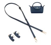 DEVPSISR Leather Purse Strap Suitable for Longchamp Handbag,Crossbody Adjustable Shoulder Strap Conversion Kit, Blue, DEHS0003-Blue