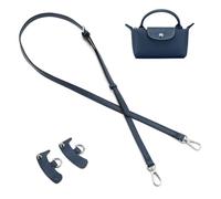 DEVPSISR Leather Purse Strap Suitable for Longchamp Handbag,Crossbody Adjustable Shoulder Strap Conversion Kit, Blue-silver