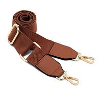 DEVPSISR Wide Shoulder Purse Strap Replacement Adjustable Belt Canvas Bag Crossbody Handbag, Leather Buckle-coffee, 51inch