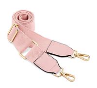 DEVPSISR Wide Shoulder Purse Strap Replacement Adjustable Belt Canvas Bag Crossbody Handbag, Leather Buckle-pink, 51inch