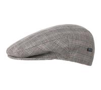 Lipodo Devron Flat Cap Checked Cotton Prince of Wales Vintage Pattern Made in Italy Men Summer Grey