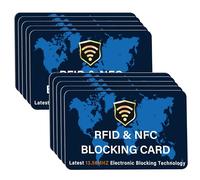 DevTech IT RFID Blocking Cards, 10 Pack Contactless/NFC Bank Card Protectors for Wallets and Purses, Blue Finish