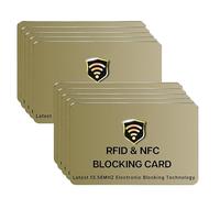 DevTech IT RFID Blocking Cards - 10 Pack Contactless/NFC Bank Card Protectors for Wallets and Purses, Suitable for The Christmas Season - Golden
