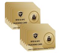 DevTech IT RFID Blocking Cards - 10 Pack, Protects Entire Wallet/Purse, NFC/Contactless Bank Card Protector - Golden