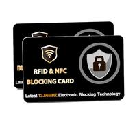 DevTech IT RFID Blocking Cards, 2 Pack Contactless/NFC Bank Card Protectors for Wallets and Purses, Black Finish