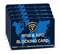DevTech IT RFID Blocking Cards, 5 Pack Contactless/NFC Bank Card Protectors for Wallets and Purses, Blue Finish