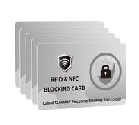 DevTech IT RFID Blocking Cards - 5 Pack Contactless/NFC Bank Card Protectors for Wallets and Purses, Suitable for The Christmas Season - Silver Grey