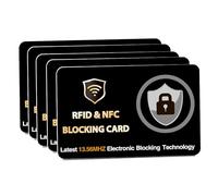 DevTech IT RFID Blocking Cards - 5 Pack, Protects Entire Wallet/Purse, NFC/Contactless Bank Card Protector -Black