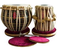 Devyom Black Painted Tabla Drum Set, Brass Bayan, Finest Dayan with Book, Hammer, Cushions & Cover (PDI-EA)