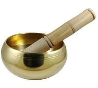 Devyom Christmas Ideas Gift Brass Metal Tibetan Singing Bowl Red - 4" Musical Instrument For Meditation With Stick - For Meditation And Healing